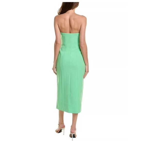 ALC Elizabeth Strapless Midi Dress in Green. - Picture 2 of 8